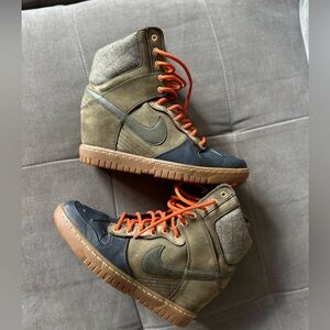 Nike Ski Hi Wedge Snow Boots Olive Green - Rare! Size 7